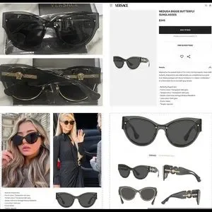 VERSACE BUTTERFLY TRANSPARENT DK GREY SUNGLASSES WITH ICONIC MEDUSA EMBLEM LOGO Versace | Accessories | Versace Butterfly Transparent Dk  main image 2